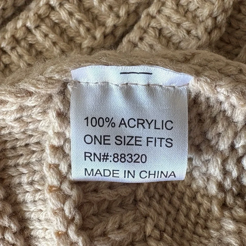 CC Winter Beanie‎ Knit Thick Hat Unisex Men & Women Solid Color - Oatmeal/Cream
